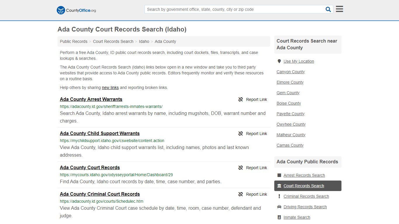 Court Records Search - Ada County, ID (Adoptions, Criminal, Child ...