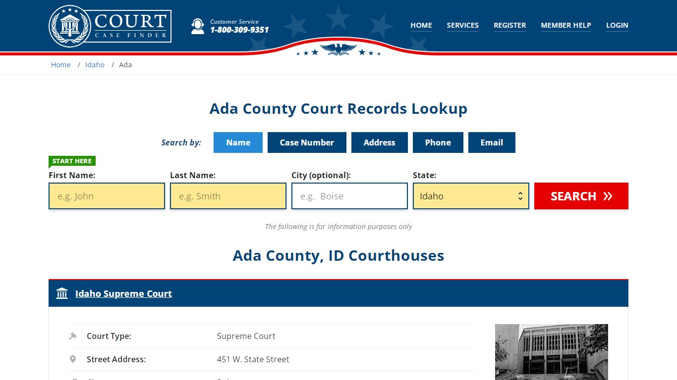 Ada County Court Records | ID Case Lookup - CourtCaseFinder.com